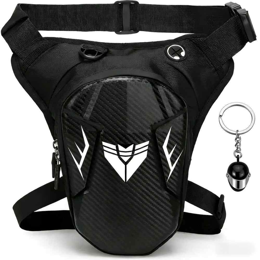 Riomhorry front view of leg bag showing compact design and quick-access pockets