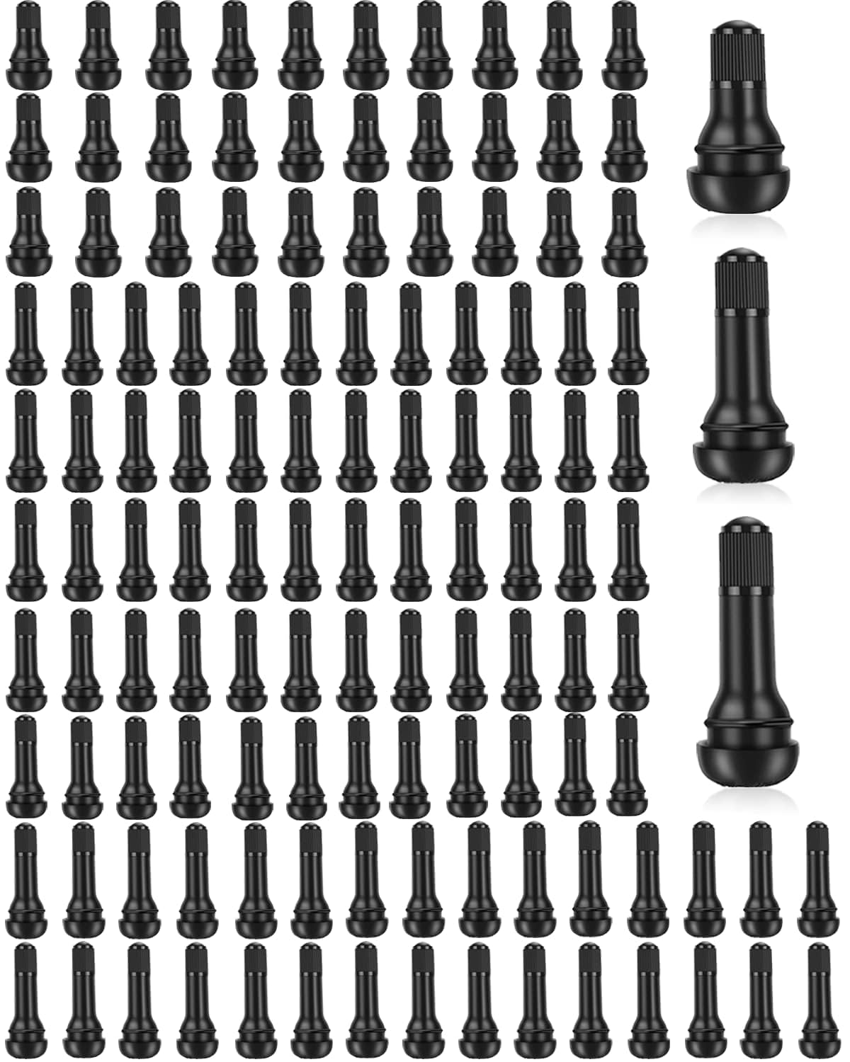 Riseuvo front packaging showing 120-piece valve stem kit and contents benefit convenience