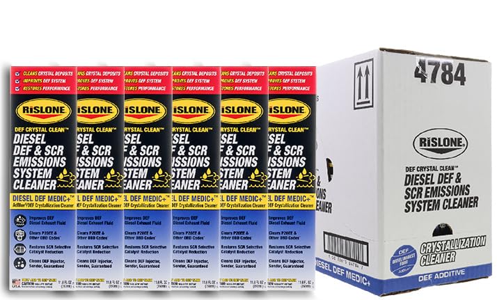 Rislone bottle close-up label highlighting safe DEF compatibility