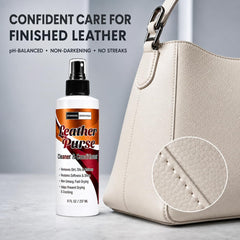 Riverside Essentials before and after leather purse cleaning result