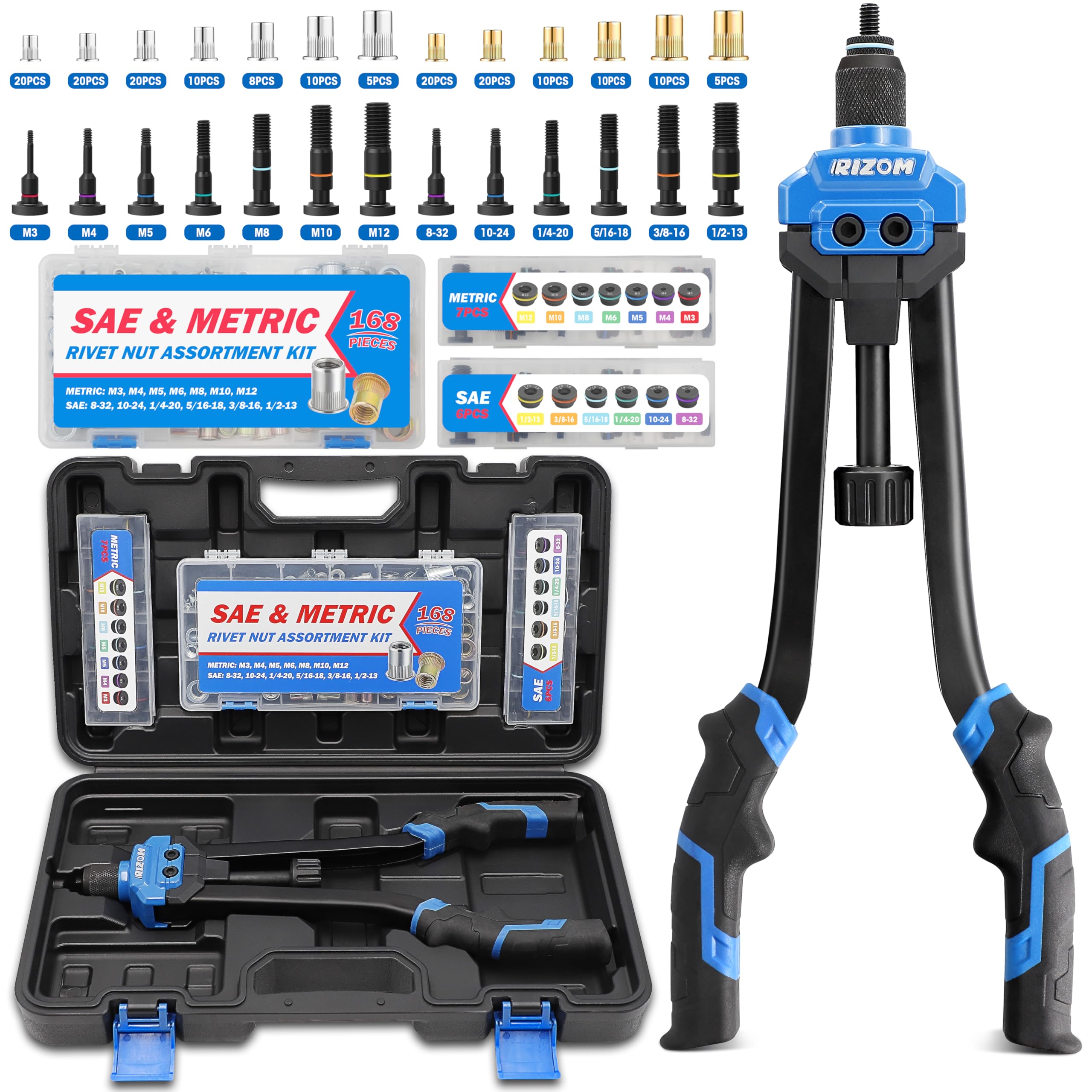 Rizom front view showing tool and case with organized components for portability and protection