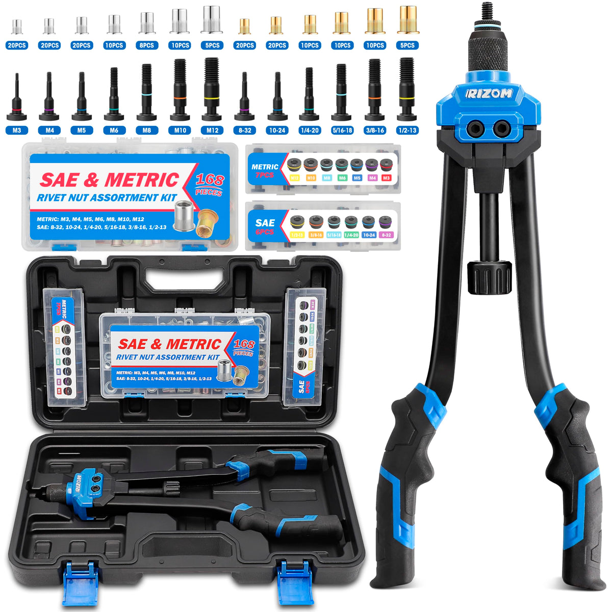 Rizom front view showing tool and case with organized components for portability and protection