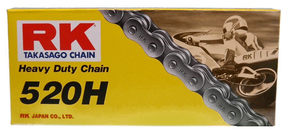 RK Racing Chain M520HD front view showing full 120-link chain, durable fit