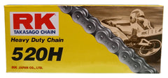 RK Racing Chain M520HD front view showing full 120-link chain, durable fit