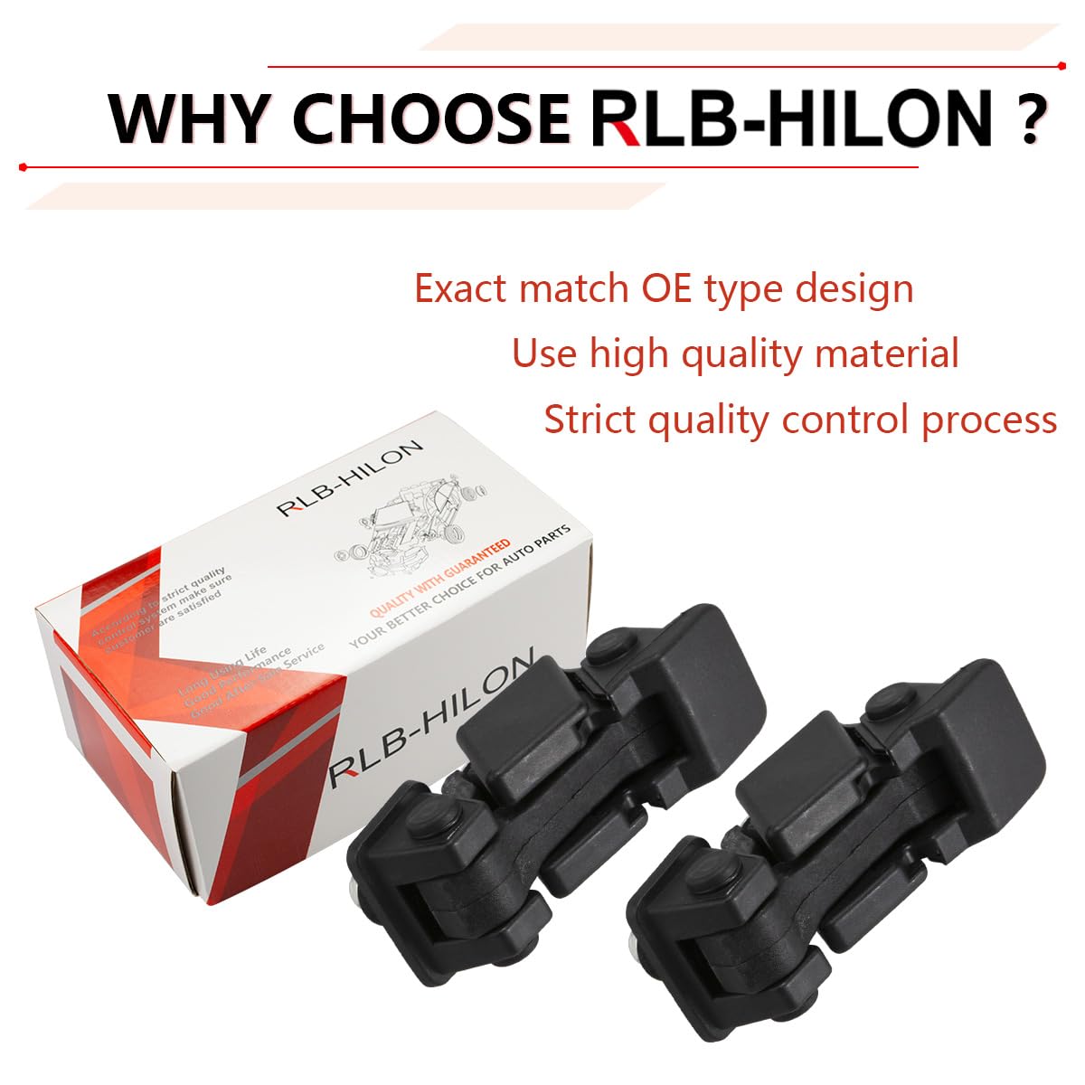 RLB-HILON branded color box packing protecting replacement hood latches