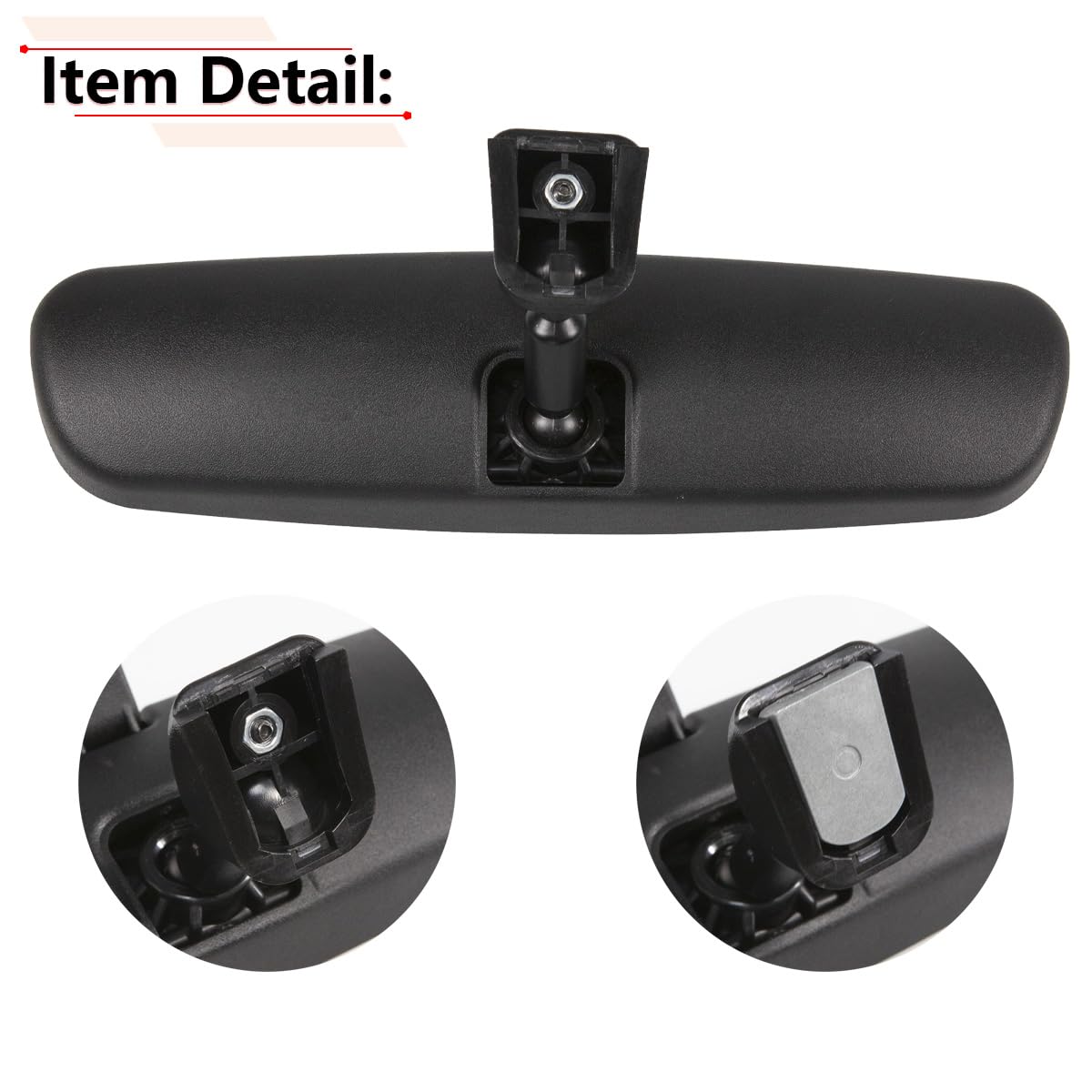 RLB-HILON mirror next to ruler showing 9.7 inch size and wider view benefit