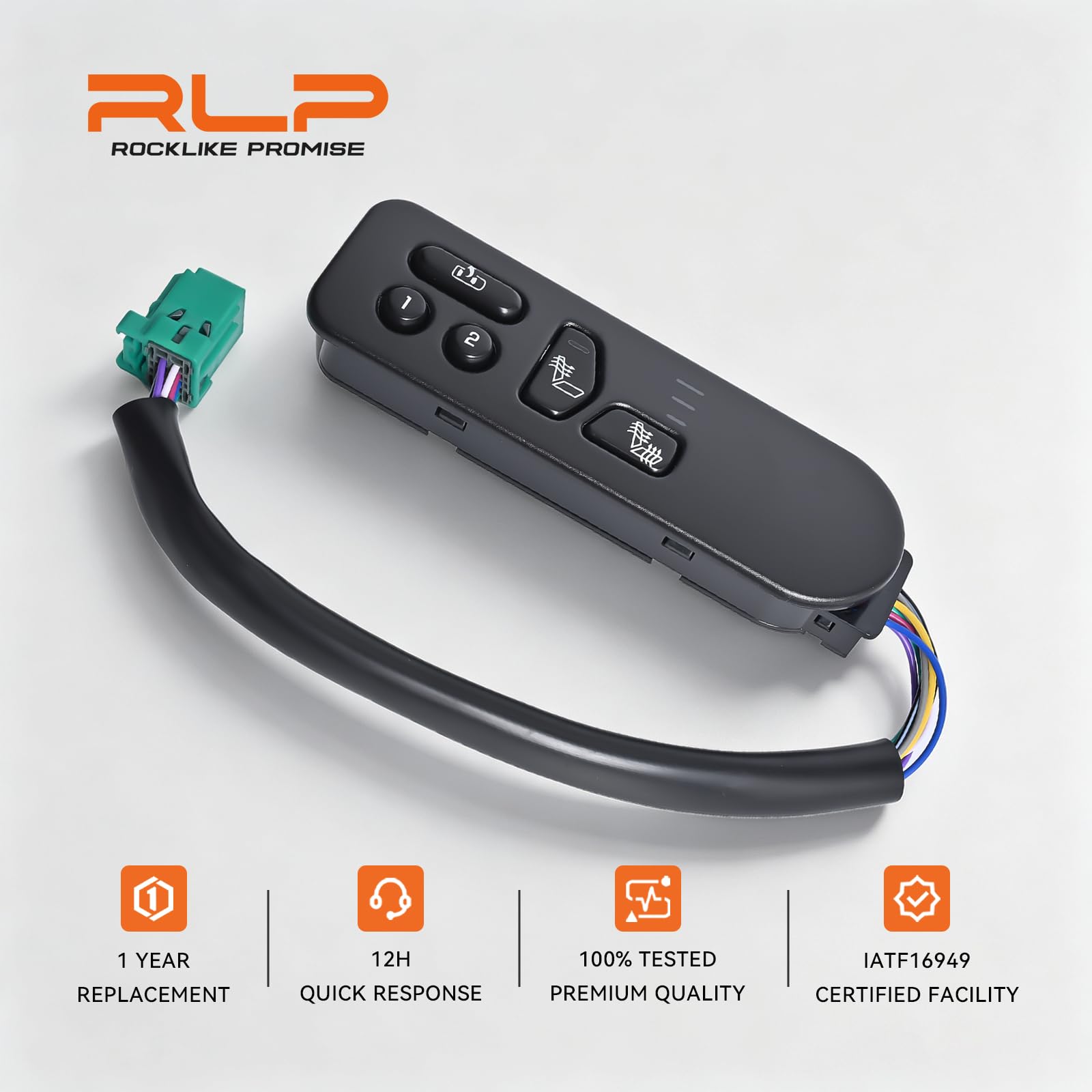 RLP heated seat switch on truck dashboard showing restored heated seat operation
