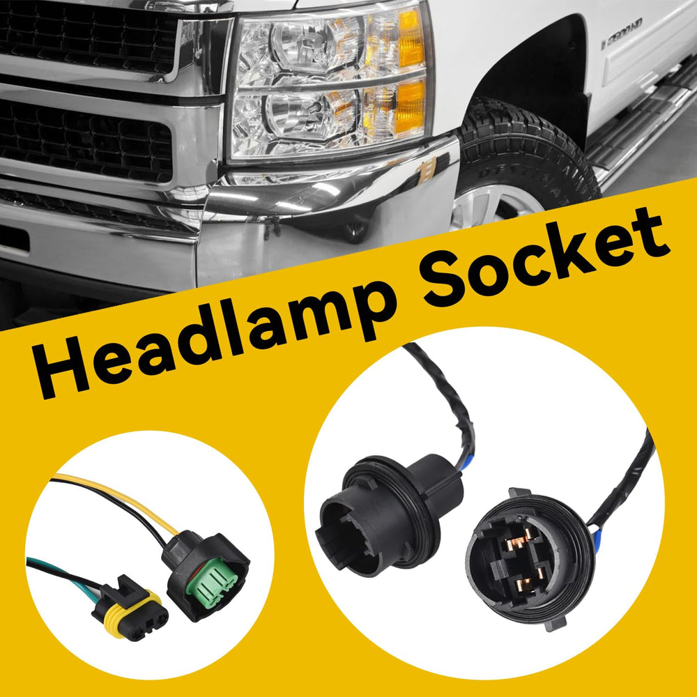 RLP installed harness in Silverado engine bay providing reliable headlamp power
