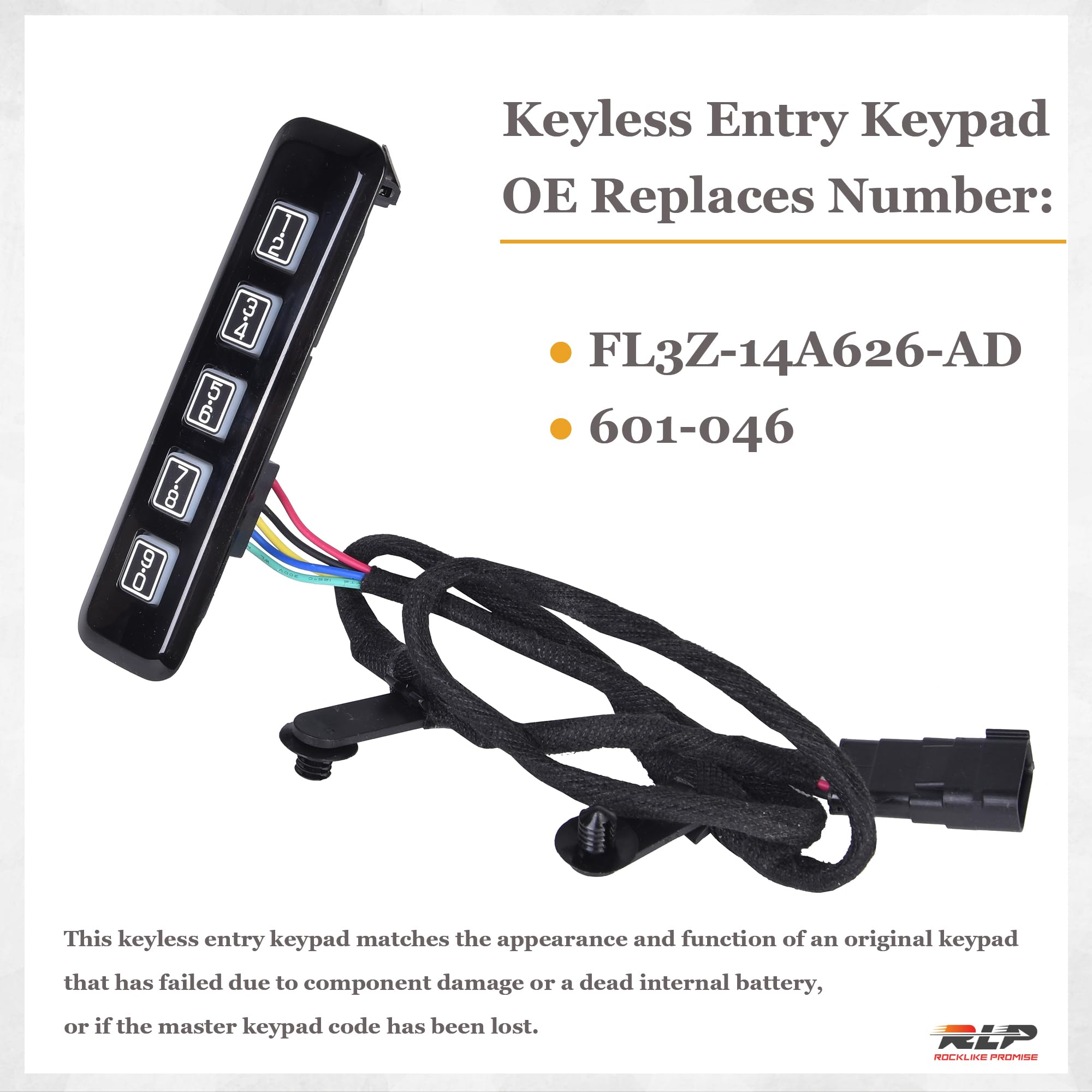 RLP keypad male connector detail for straightforward plug-in replacement