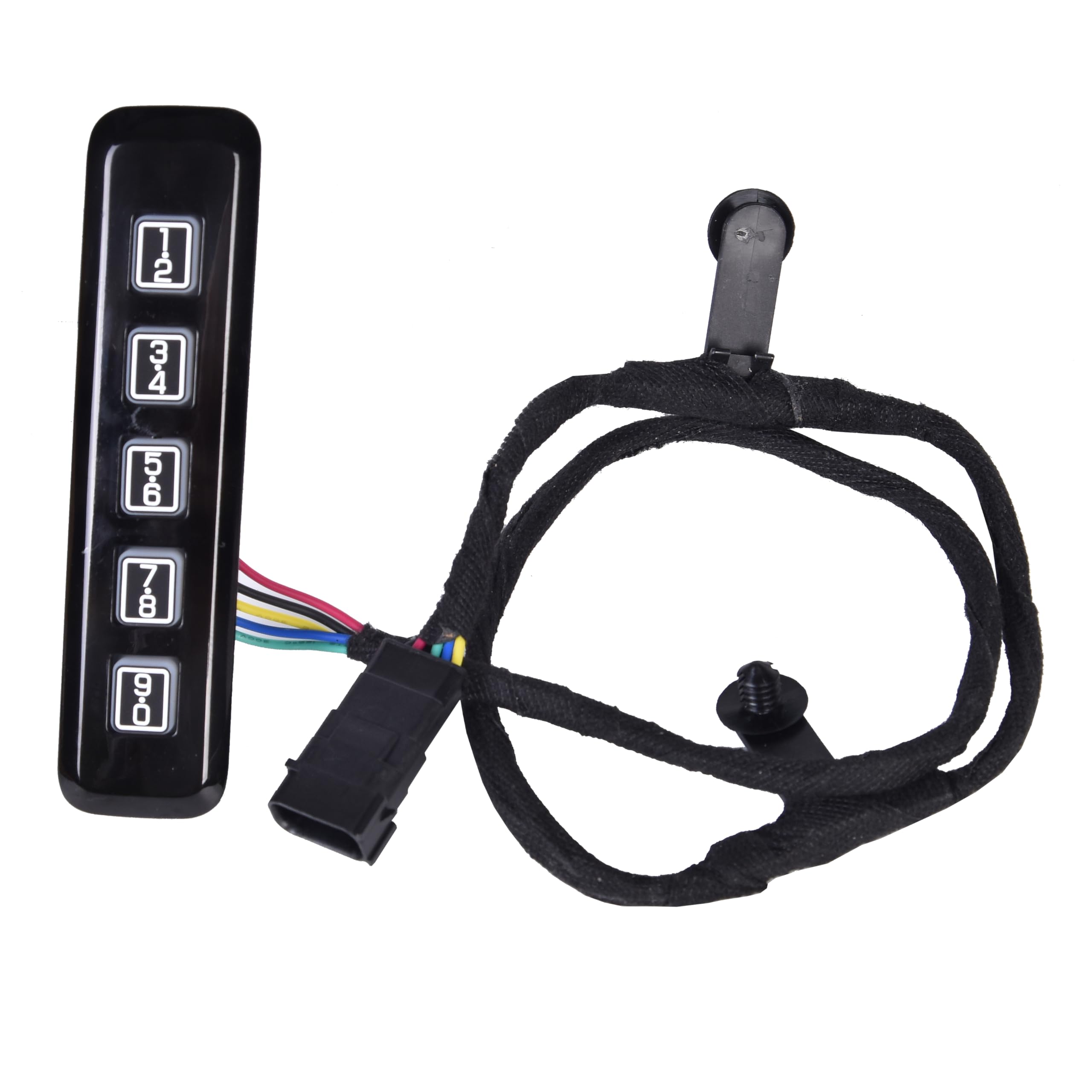 RLP keypad front view showing five-button face and easy identification