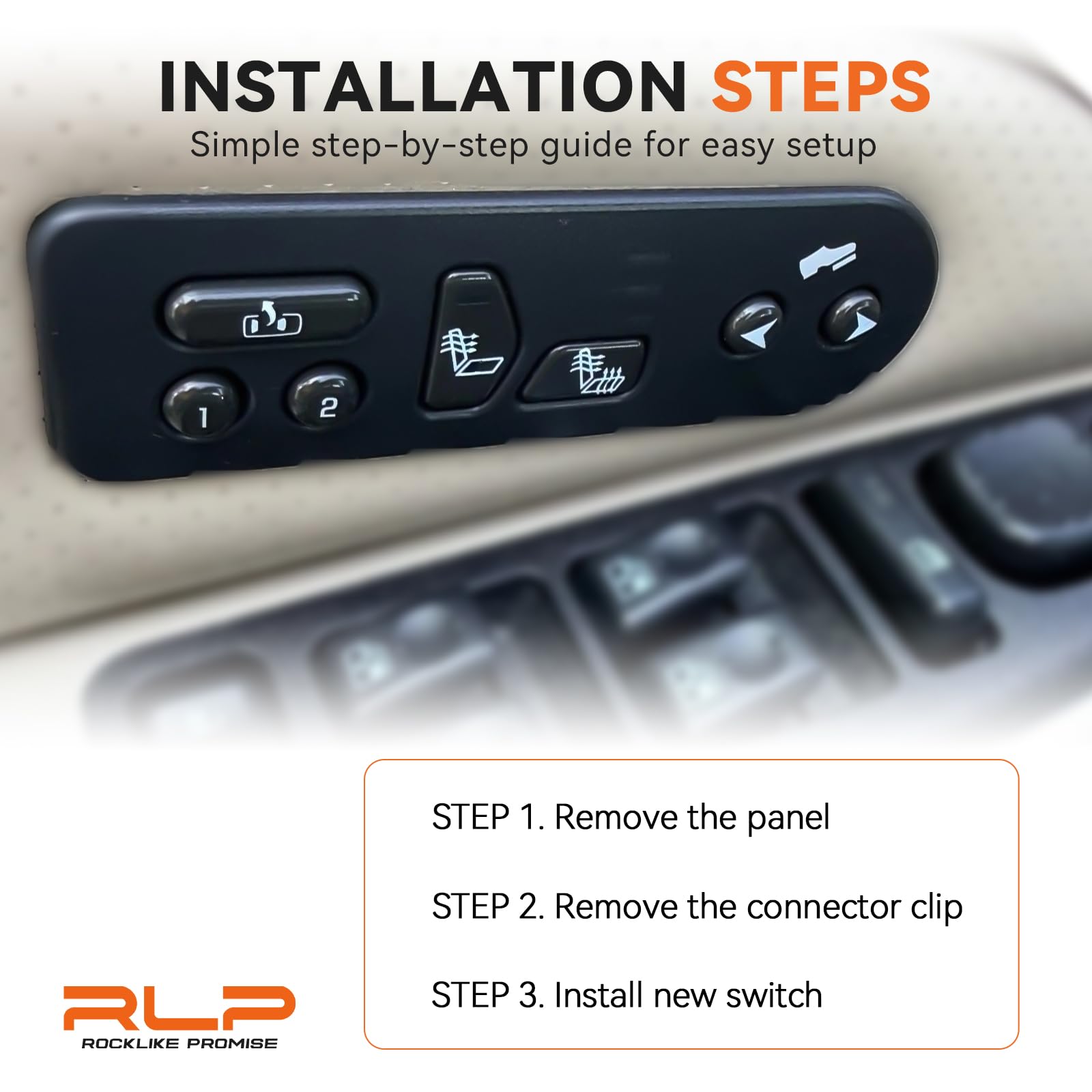 RLP switch lumbar control detail showing separate lumbar heat adjustment