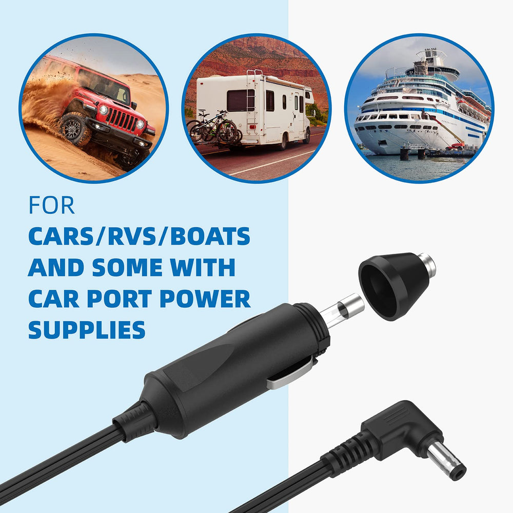 RO6G charger cord length detail showing 5.7ft cable for flexible device placement