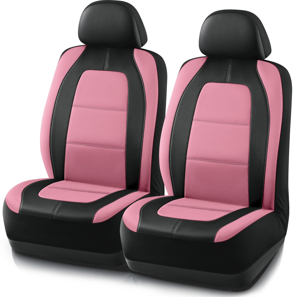 Road Comforts front view showing pink sport seat cover, stylish cabin upgrade