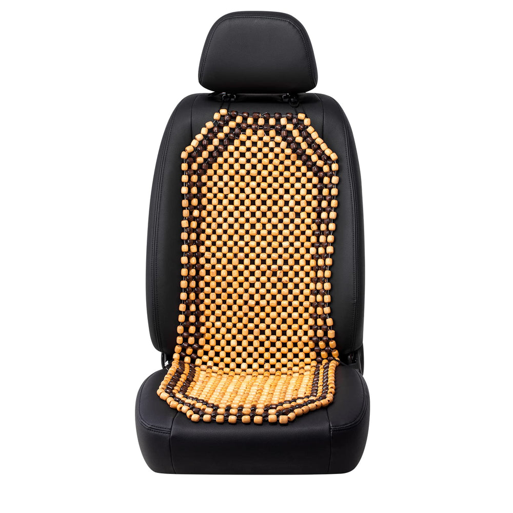Road Comforts front view beige seat cover adding ventilation and comfort