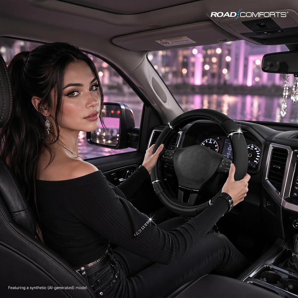 Road Comforts lifestyle shot of cover in vehicle offering stylish cabin upgrade