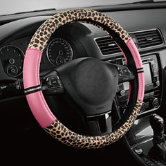 Road Comforts front view showing pink leopard pattern and full cover style for eye-catching look