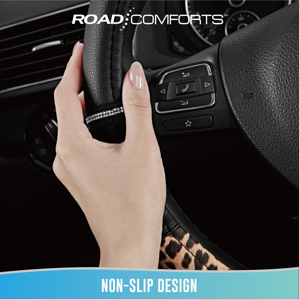 Road Comforts lifestyle shot in car interior highlighting fashion and comfort