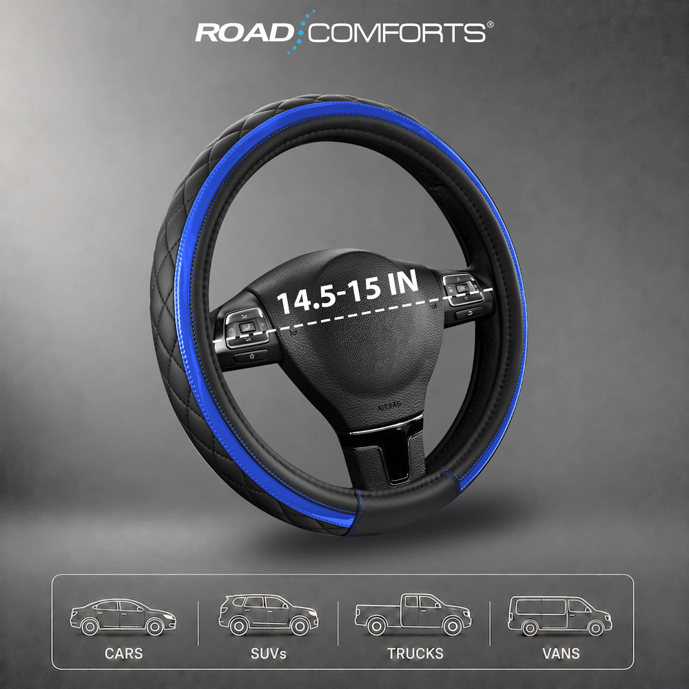 Road Comforts lifestyle shot in car interior adding sporty accents and refreshed look