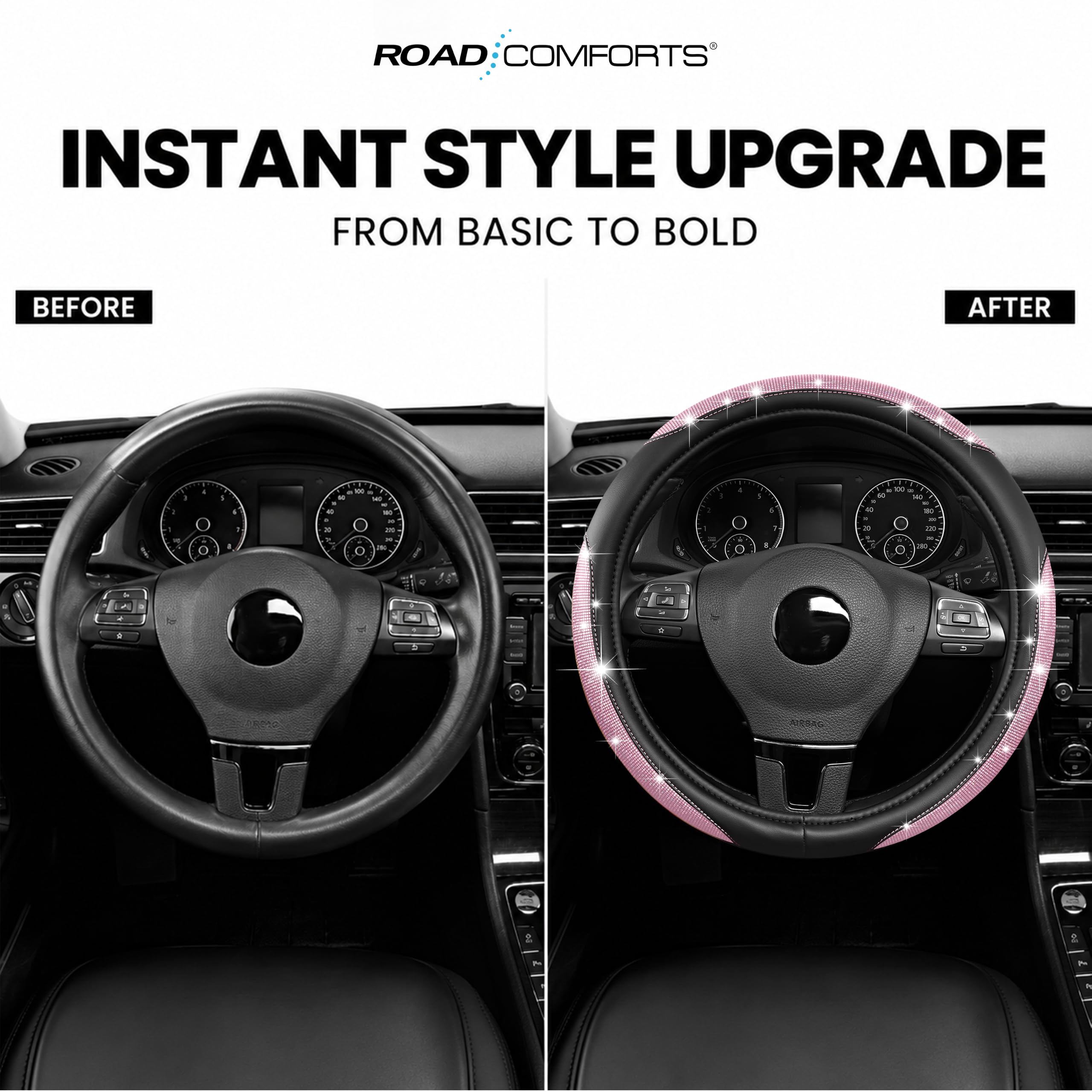 Road Comforts multi-element stitching and reinforced flat edge label showing durability benefit