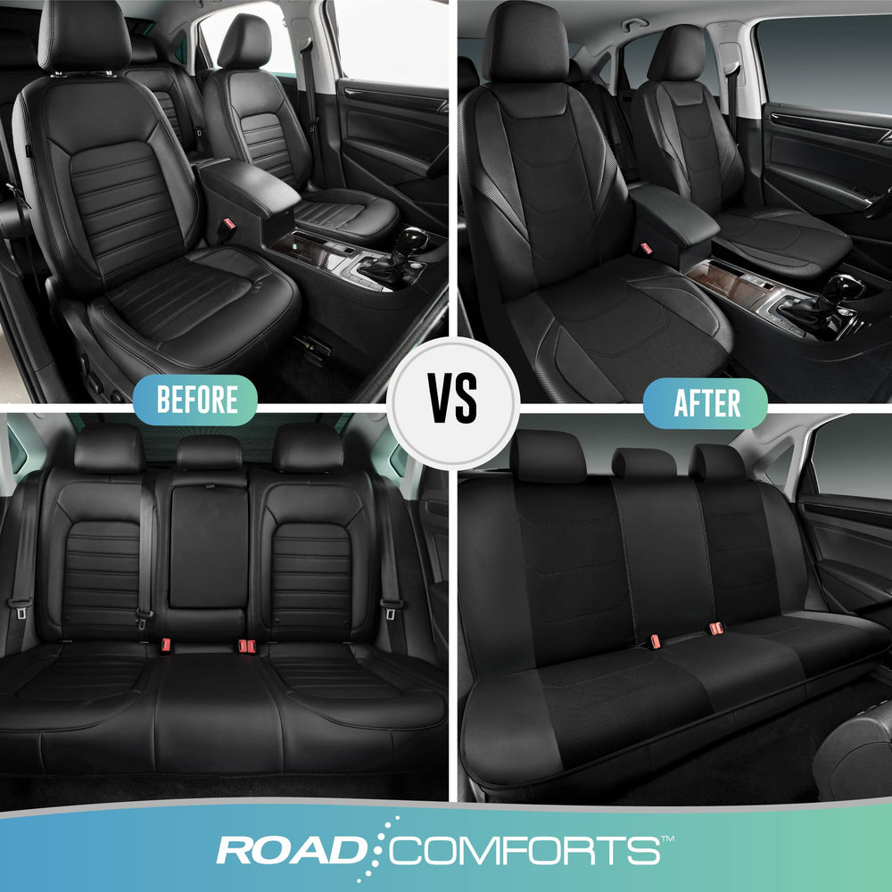 Road Comforts rear seat coverage displaying full protection and neat fit