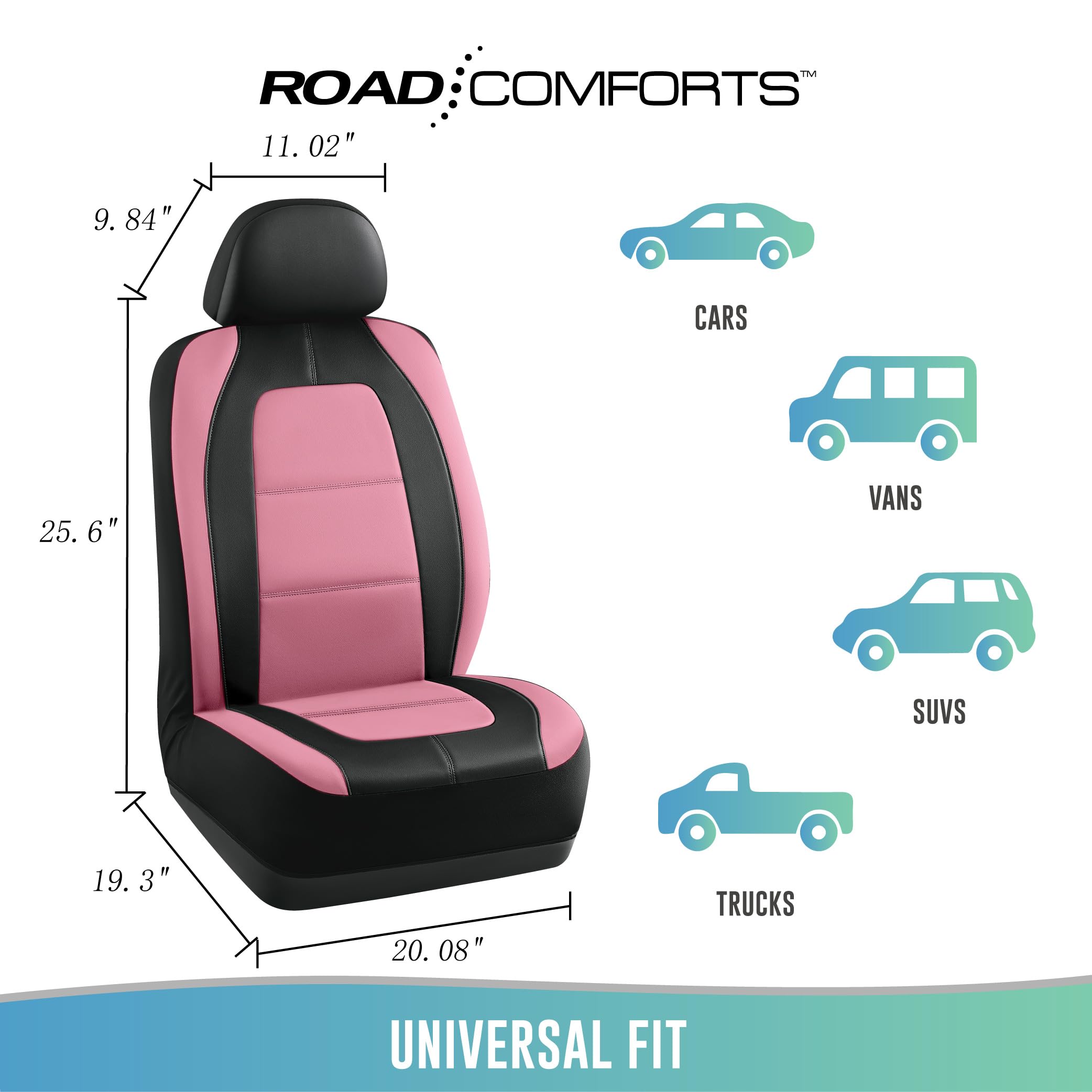 Road Comforts seat cover installed in car, refreshed interior styling