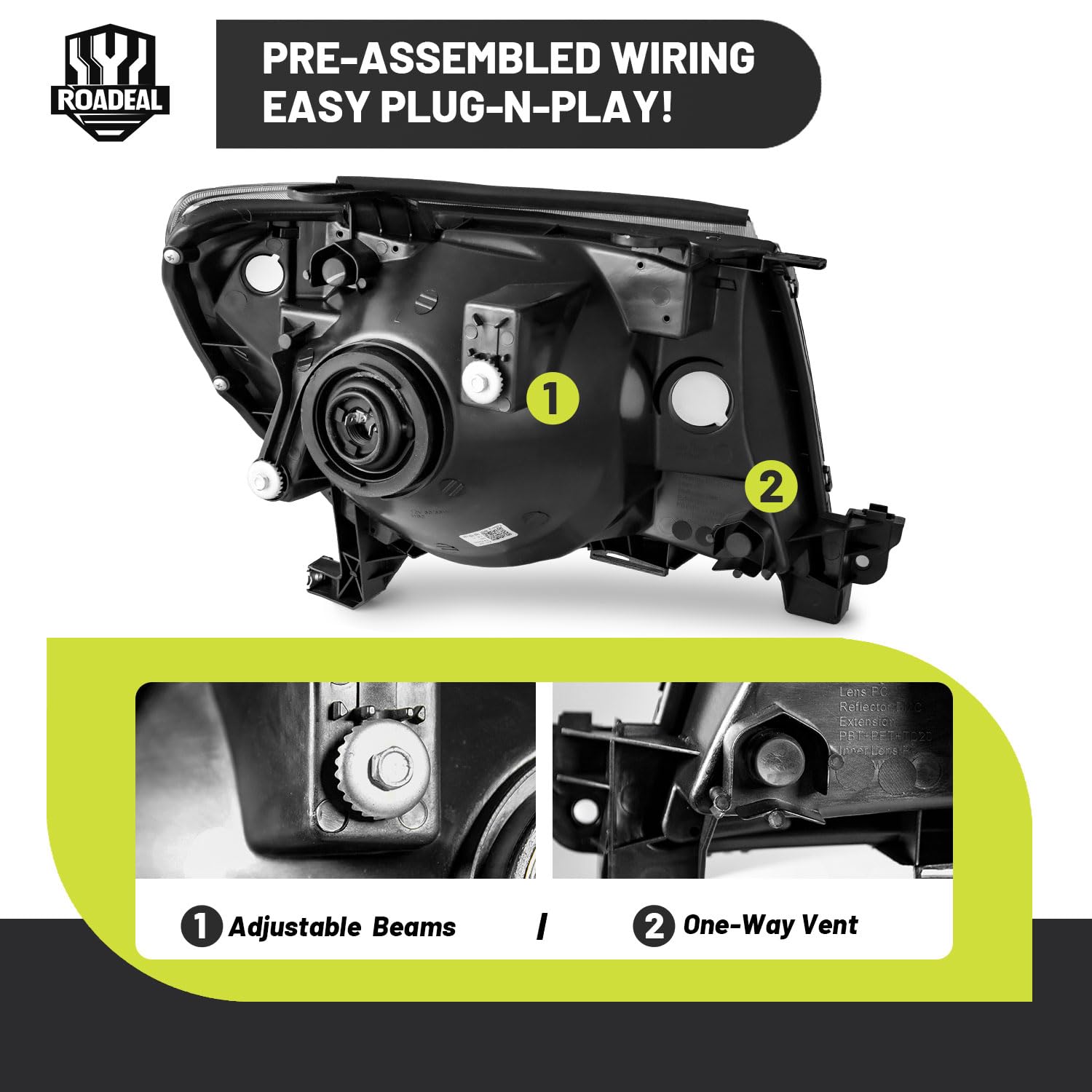 ROADEAL BMC reflector detail boosting light reflection and heat resistance