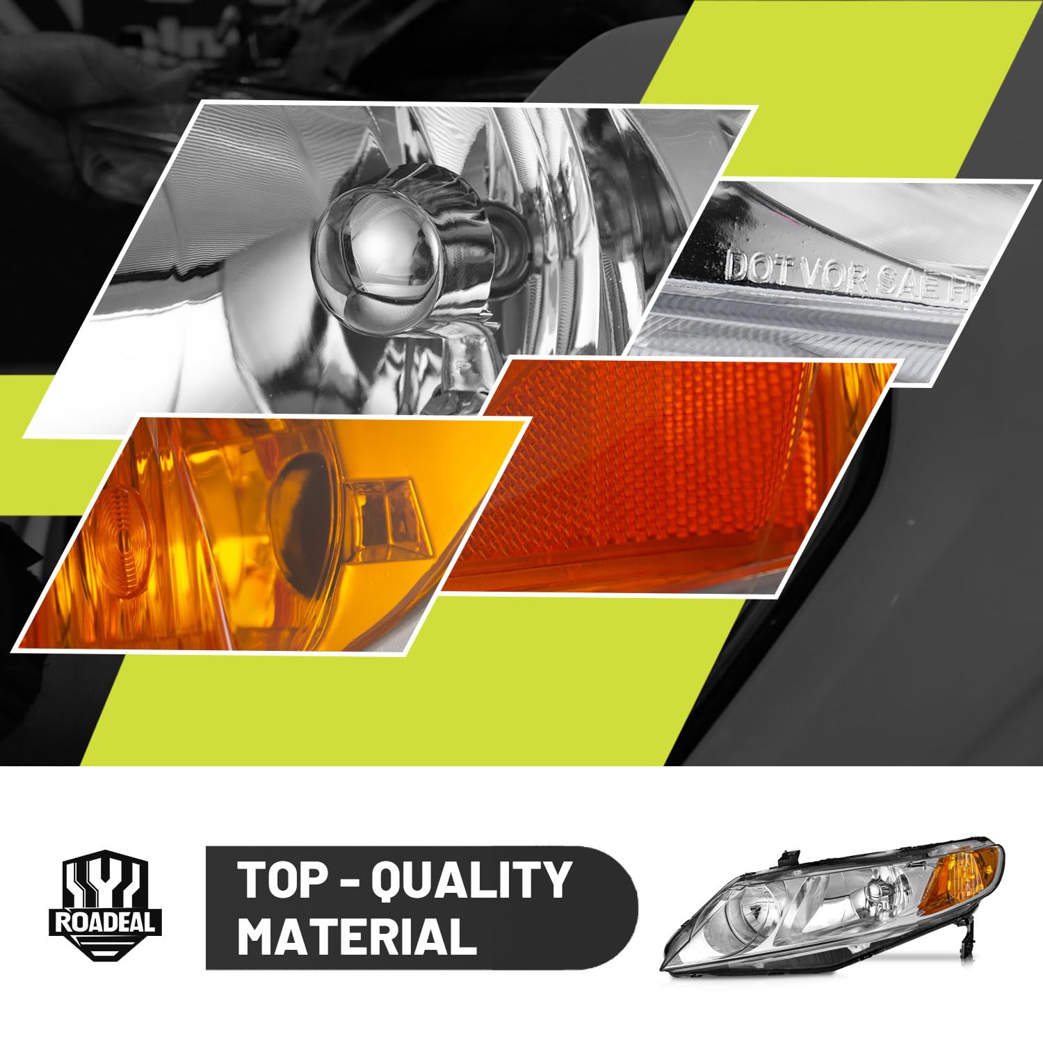 ROADEAL packaged headlight with label ready for safe delivery and identification