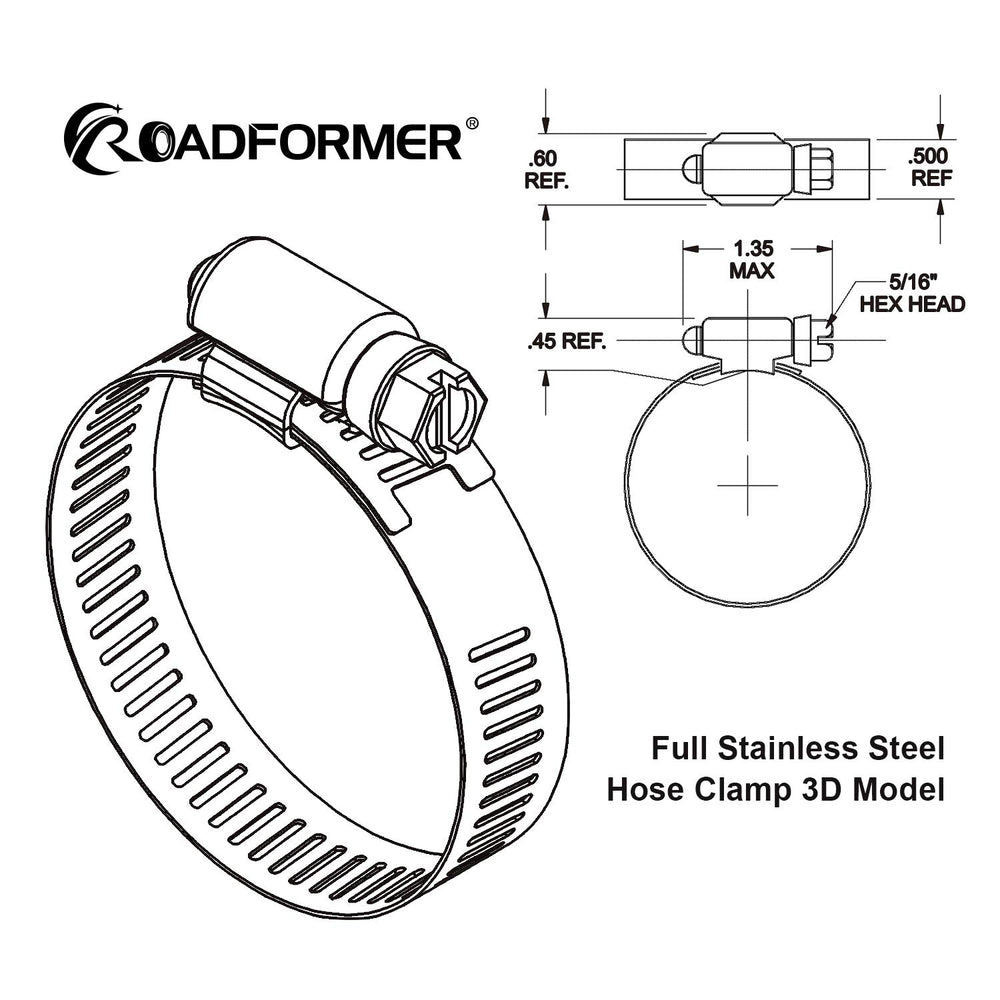 ROADFORMER clamp next to ruler showing 27–51mm size range