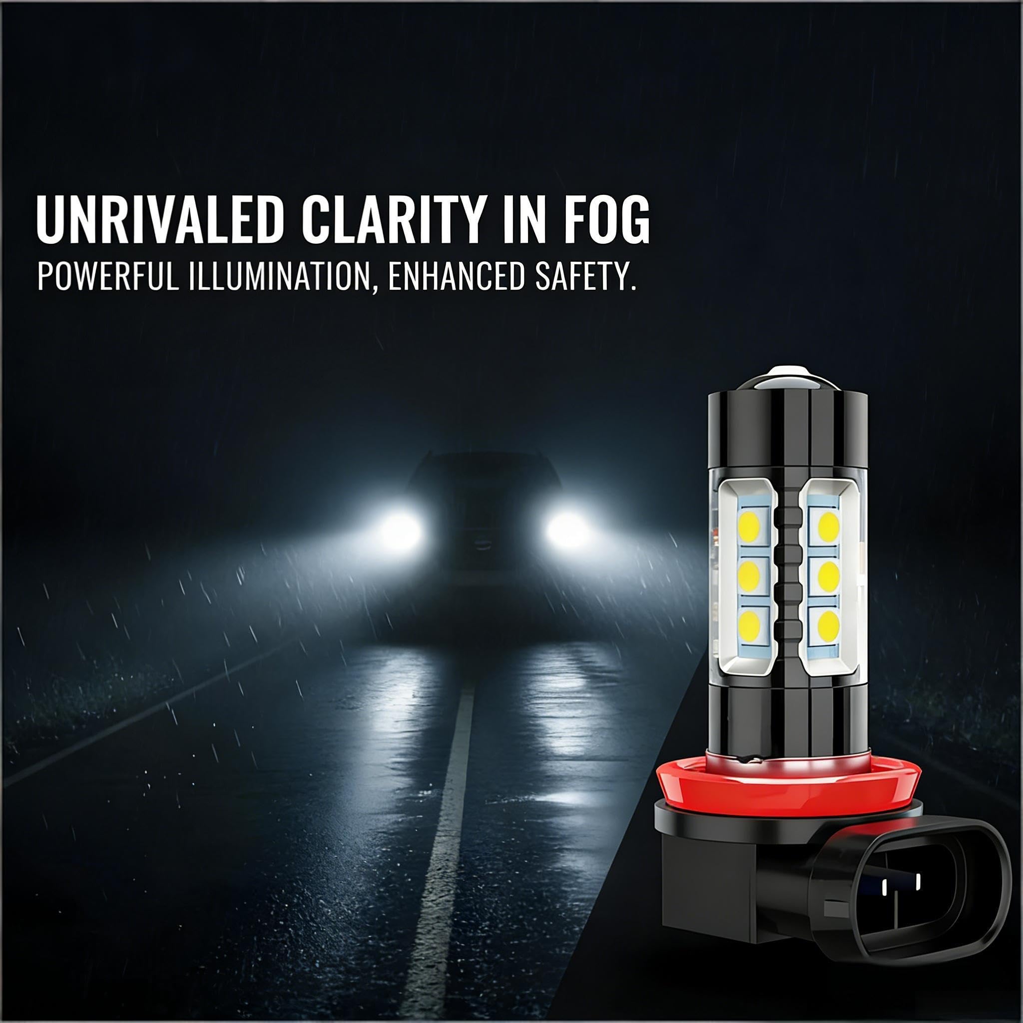 ROADLIT beam pattern demo showing focused light and improved road visibility