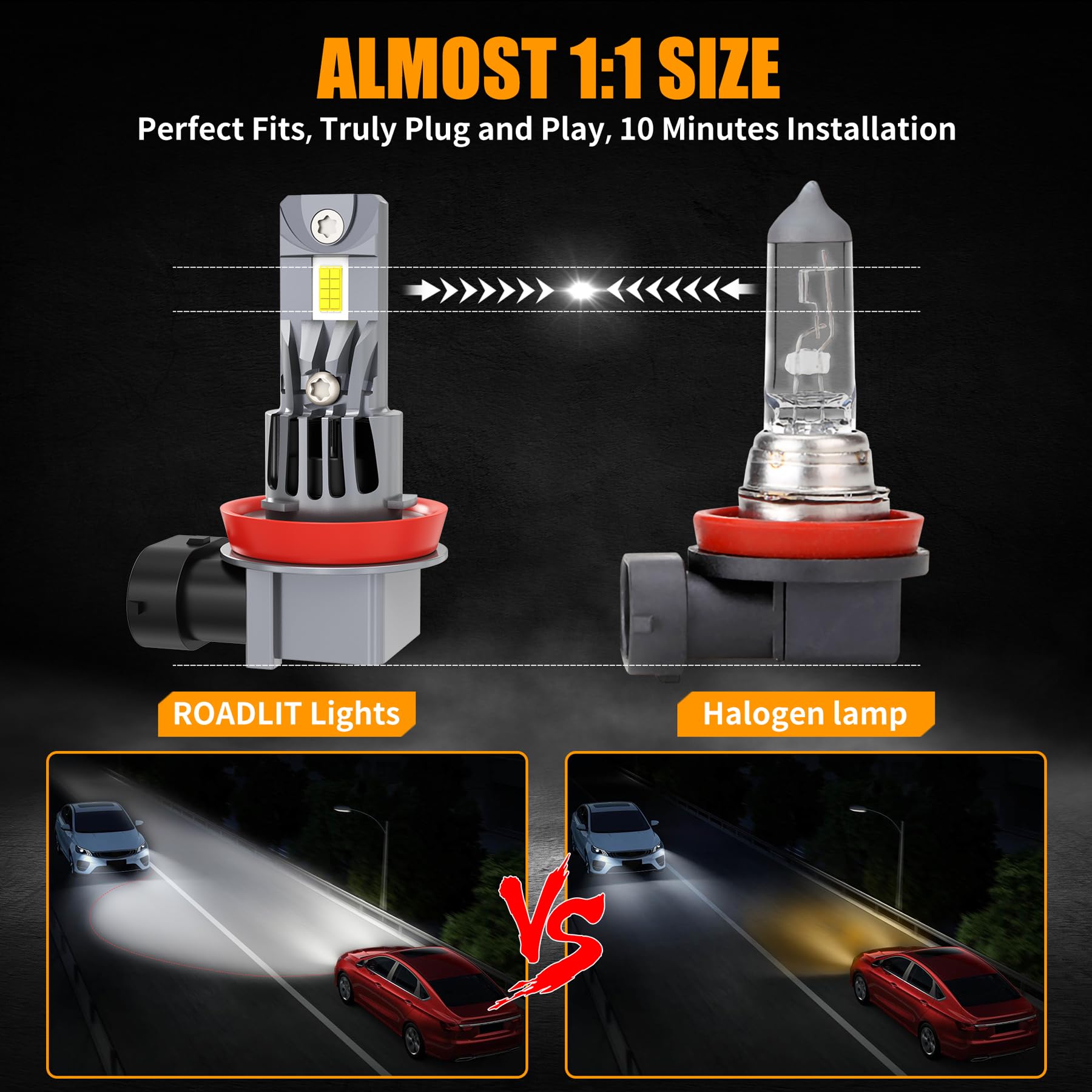 ROADLIT bulb base and socket detail showing plug-and-play design for fast installation
