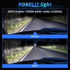 ROADLIT bulbs installed on Silverado front, brighter road visibility at night