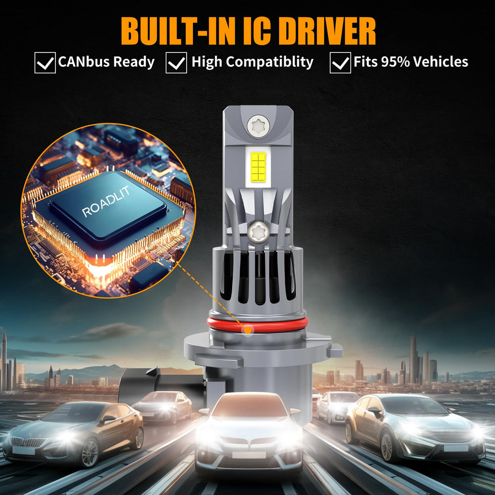 ROADLIT bulb under water droplets showing IP67 waterproof protection for durability