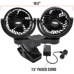 RoadPro fan installed on truck dashboard illustrating flexible placement and cooling benefit