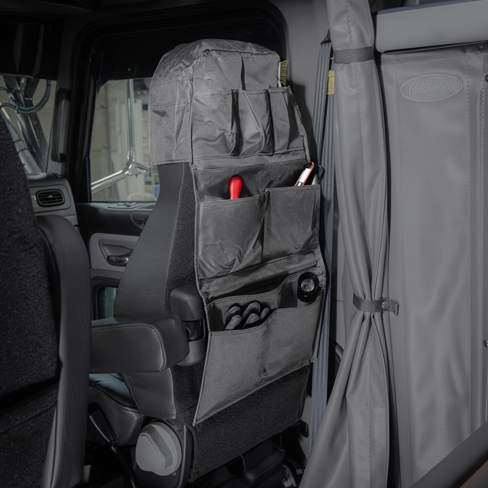 RoadPro installed behind car seat demonstrating protected, organized cabin