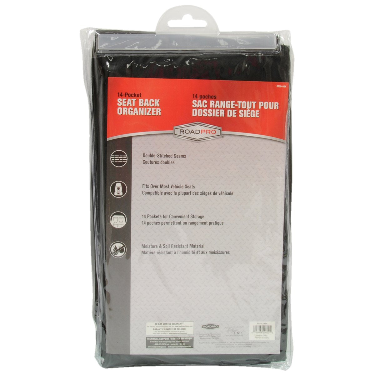RoadPro close-up of double-stitched pocket detail for durable storage