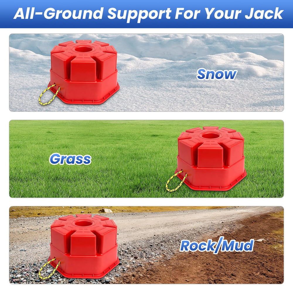 ROBLOCk wide base underside, highlights distribution to prevent sinking
