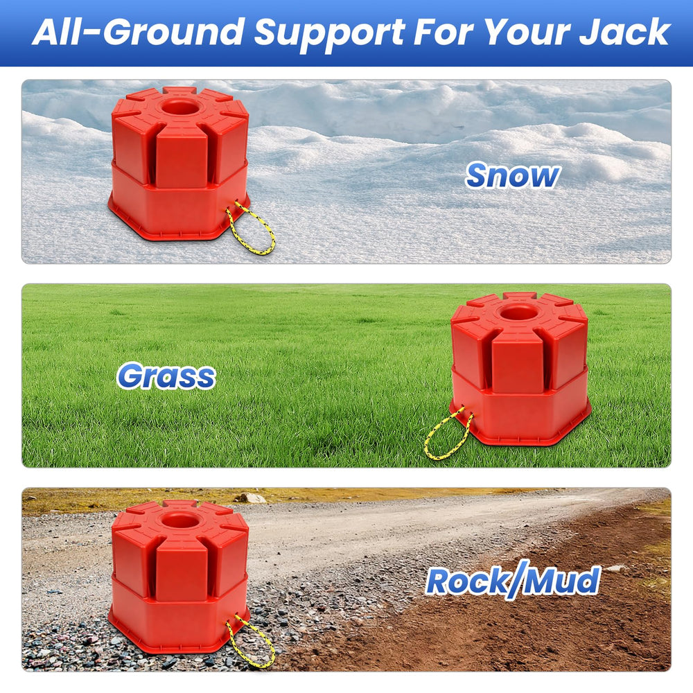 ROBLOК block in campsite scene stabilizing travel trailer for steady living