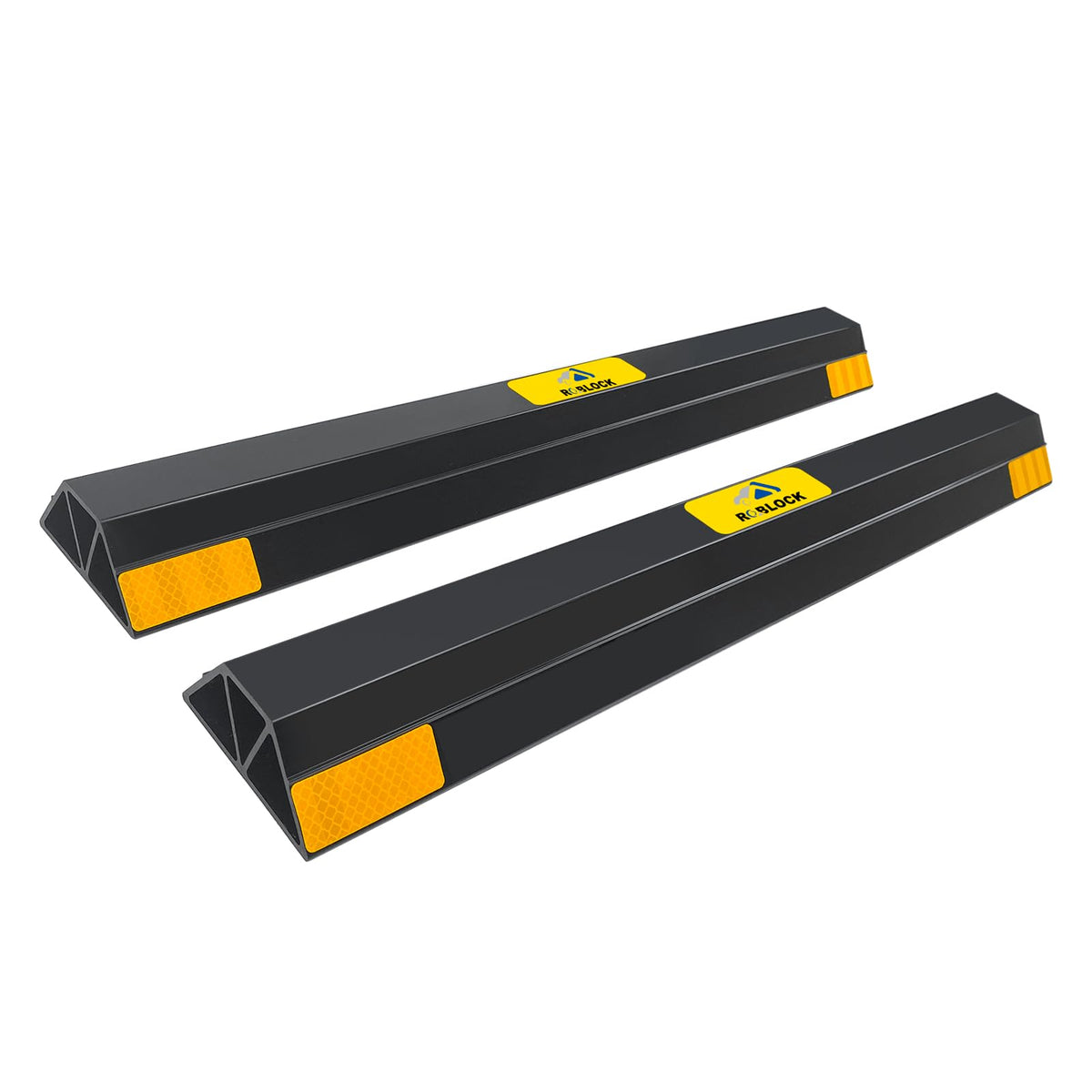 ROBLOCK front view of two-pack parking aids showing size and finish for clear identification