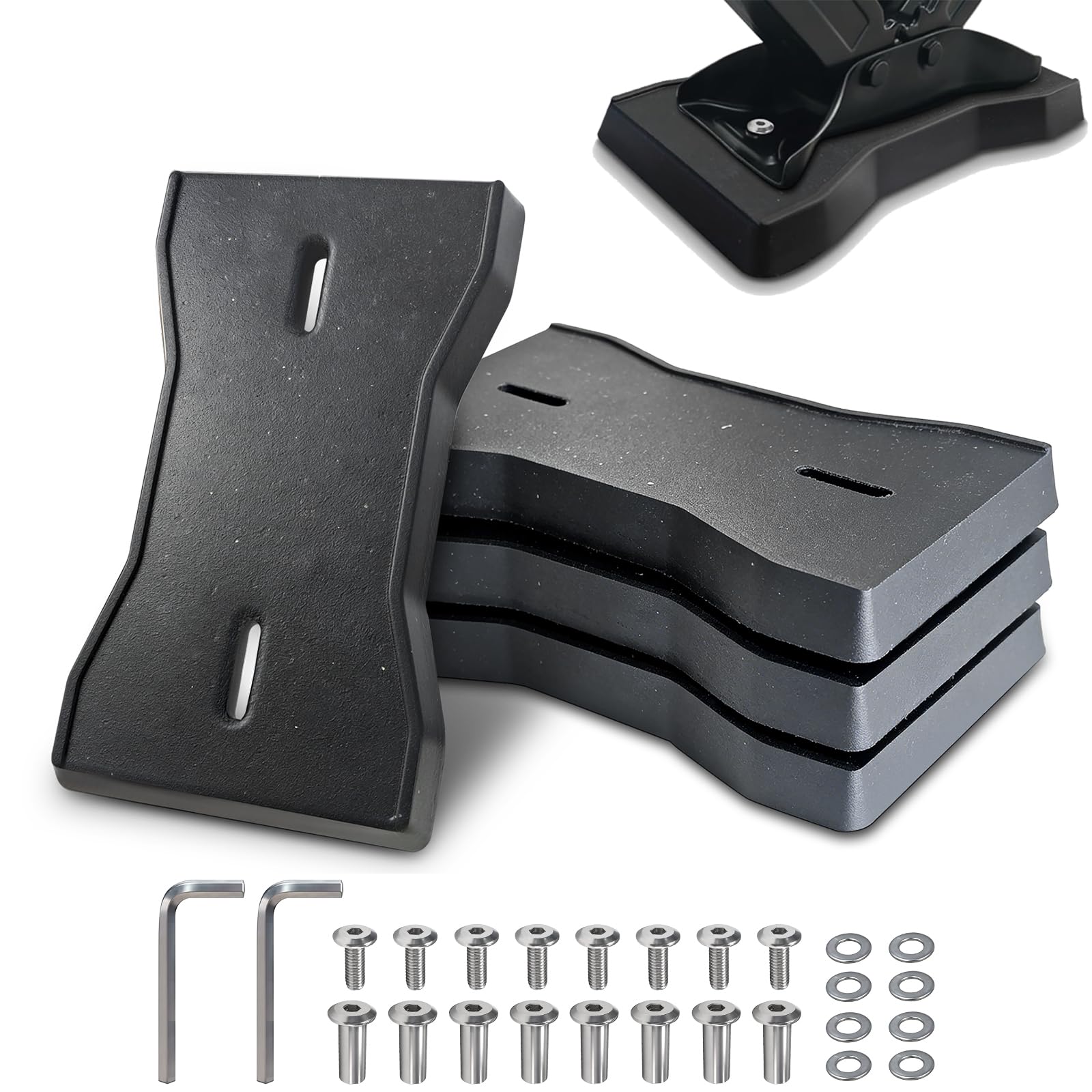 ROBLOck front view of the 4-pack showing durable rubber and immediate stability