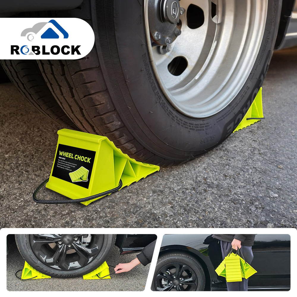 ROBLOck label close-up noting UV-resistant material and long-lasting outdoor durability