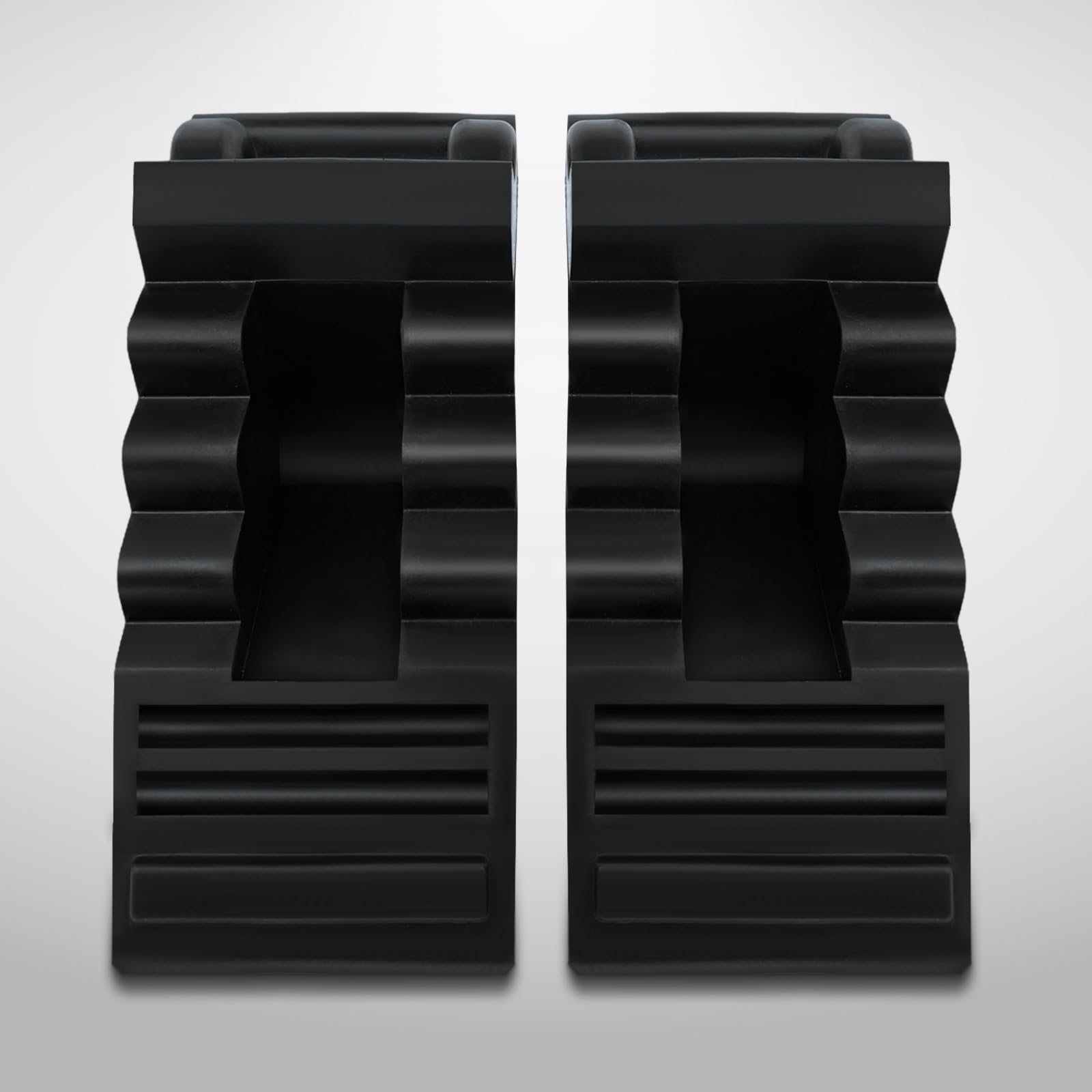 ROBLOck wheel chocks in camping scene providing safe, stable parking for trailer and RV setup