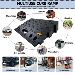 ROBLOCK ramp in use with car approaching demonstrating safe curb access