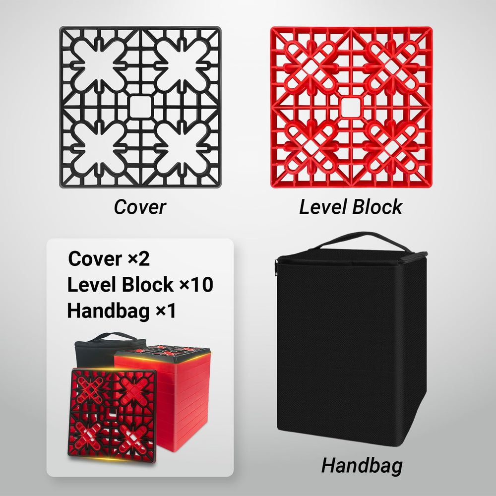ROBLOCK blocks beside ruler showing compact size for storage