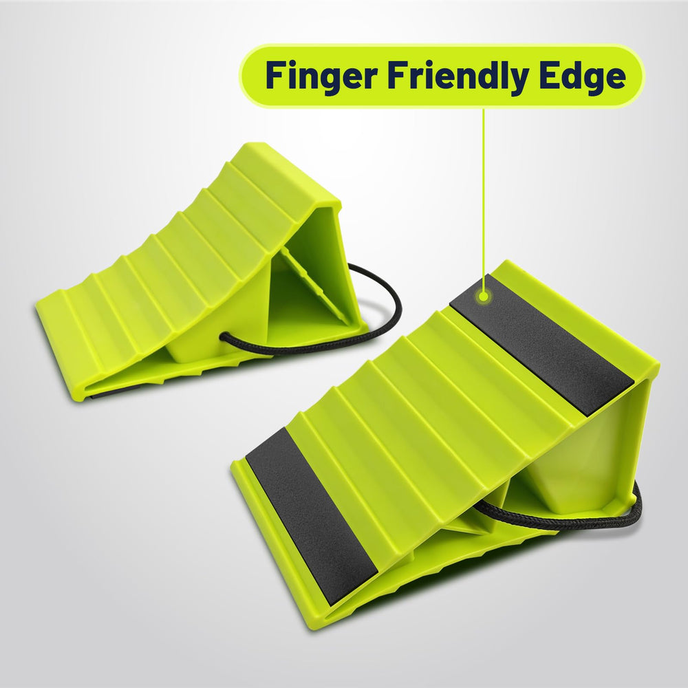 ROBLOck stacked chocks showing compact storage and easy transport benefit