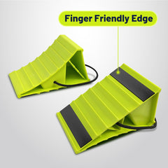 ROBLOck stacked chocks showing compact storage and easy transport benefit