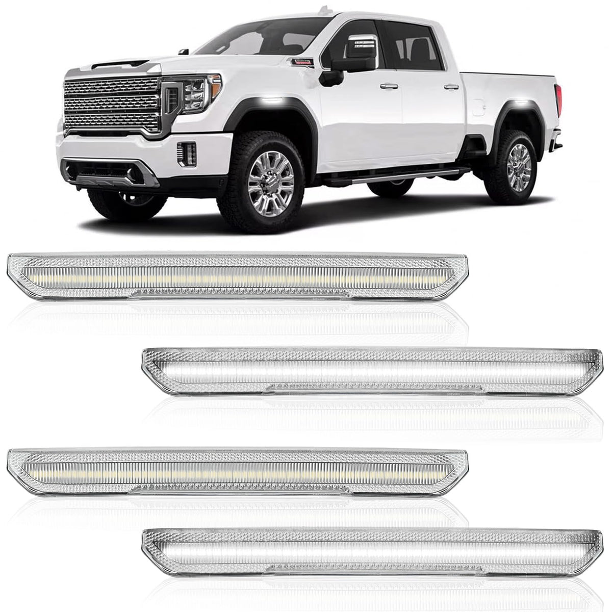 ROCCS front marker clear lens showing precise OEM fit and brighter look