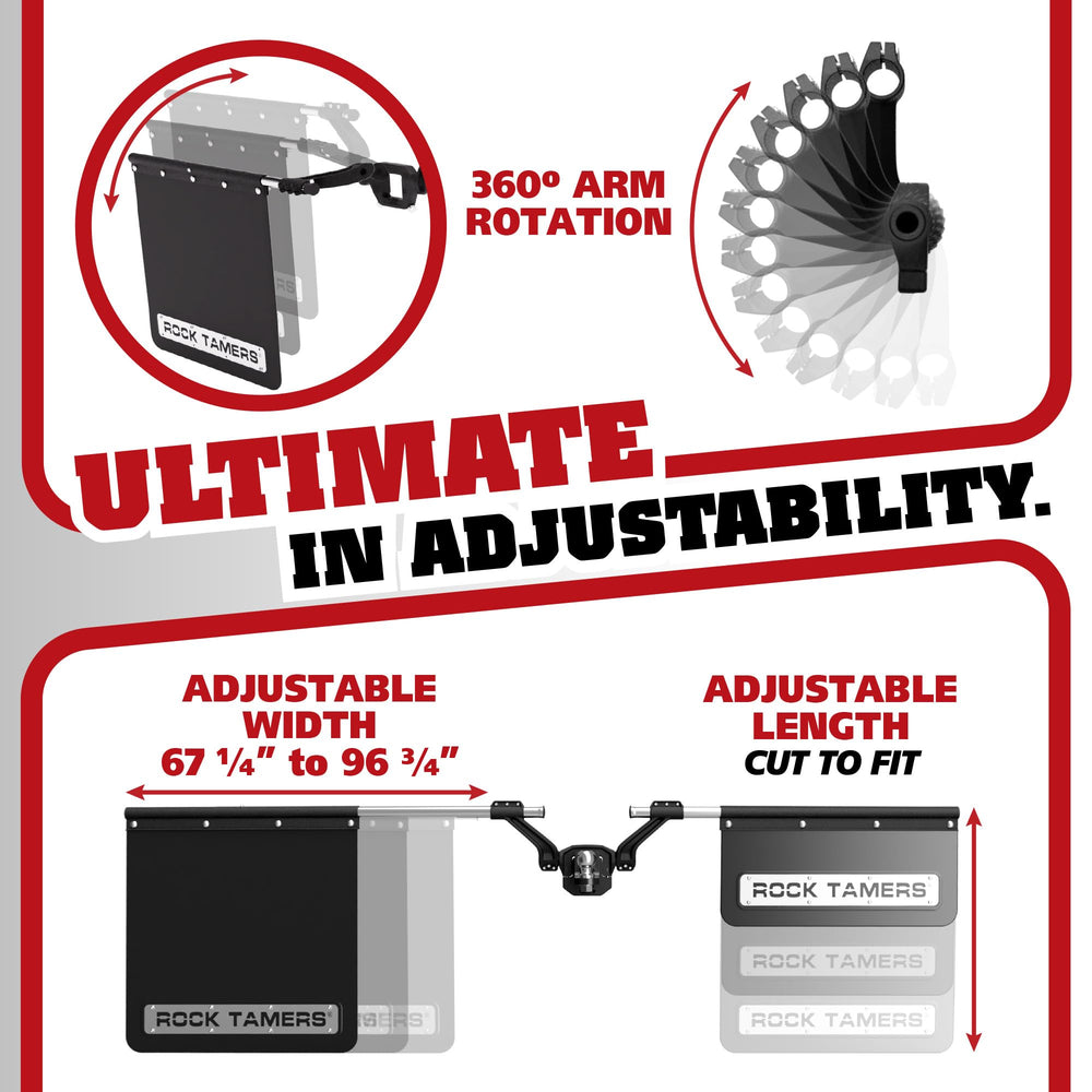 Rock Tamers hitch attachment detail showing easy no-drill mounting benefit