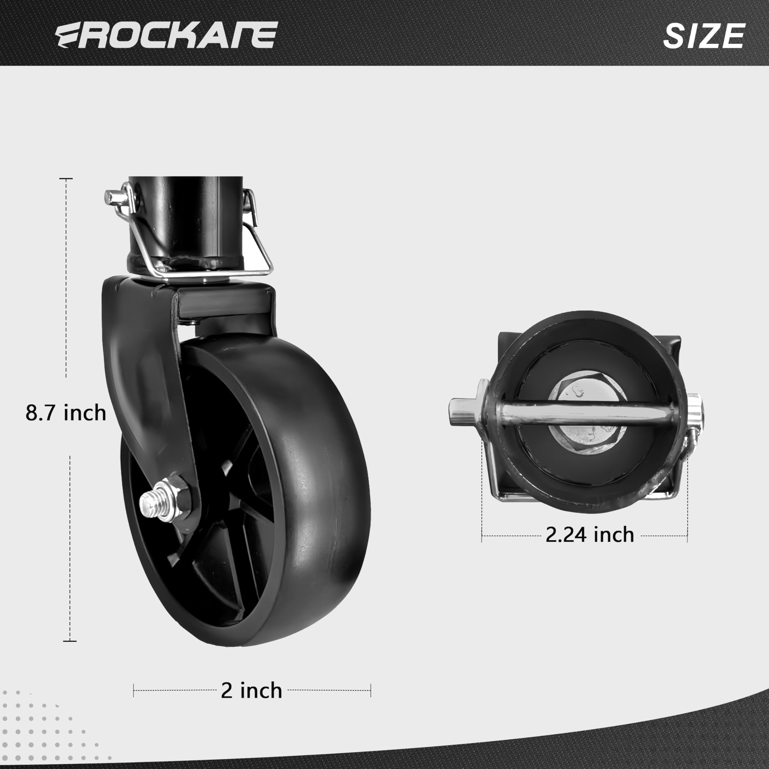 rockane wheel tread closeup highlighting poly material for wear resistance and smoother rolling