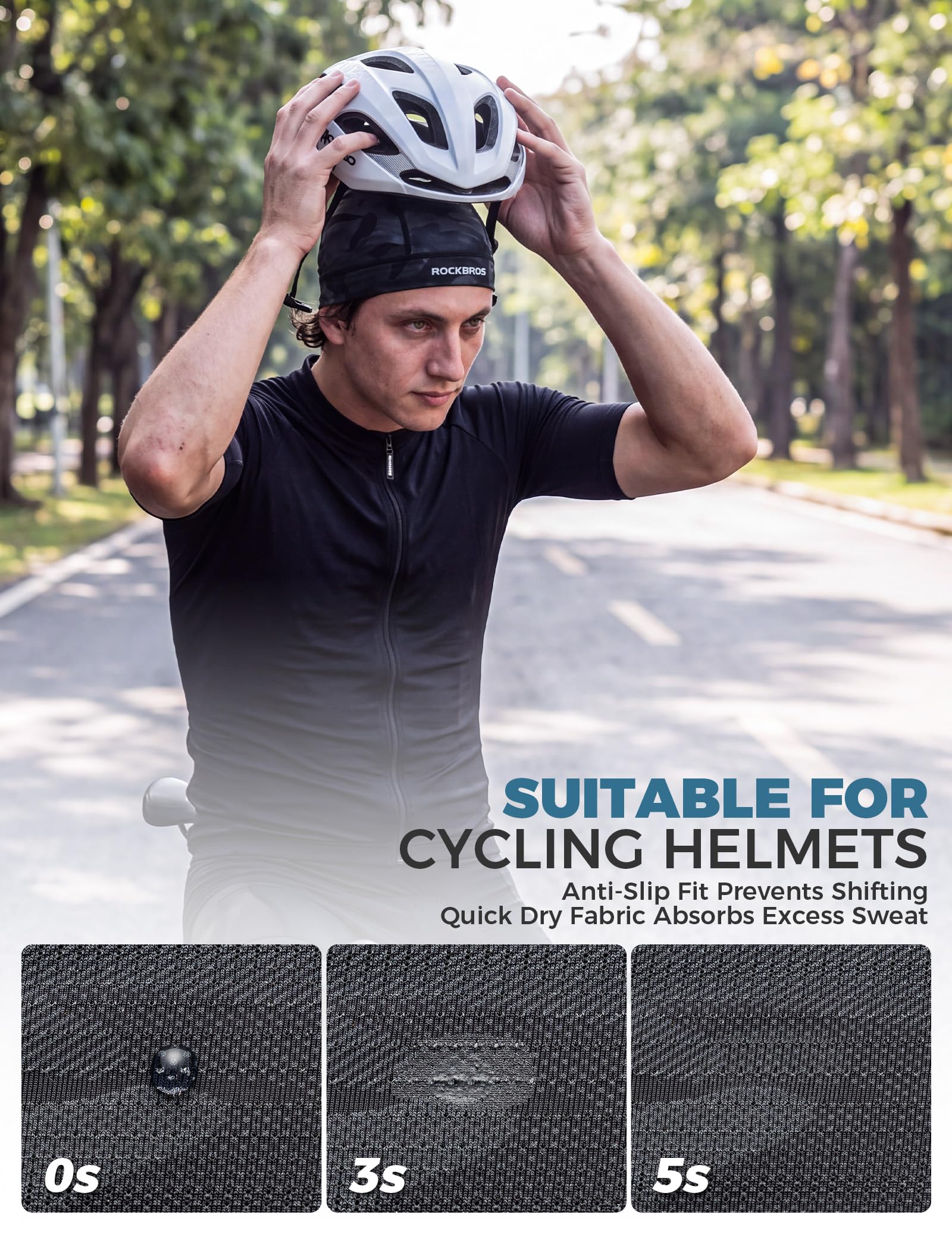 ROCKBROS back elastic band detail providing secure helmet fit