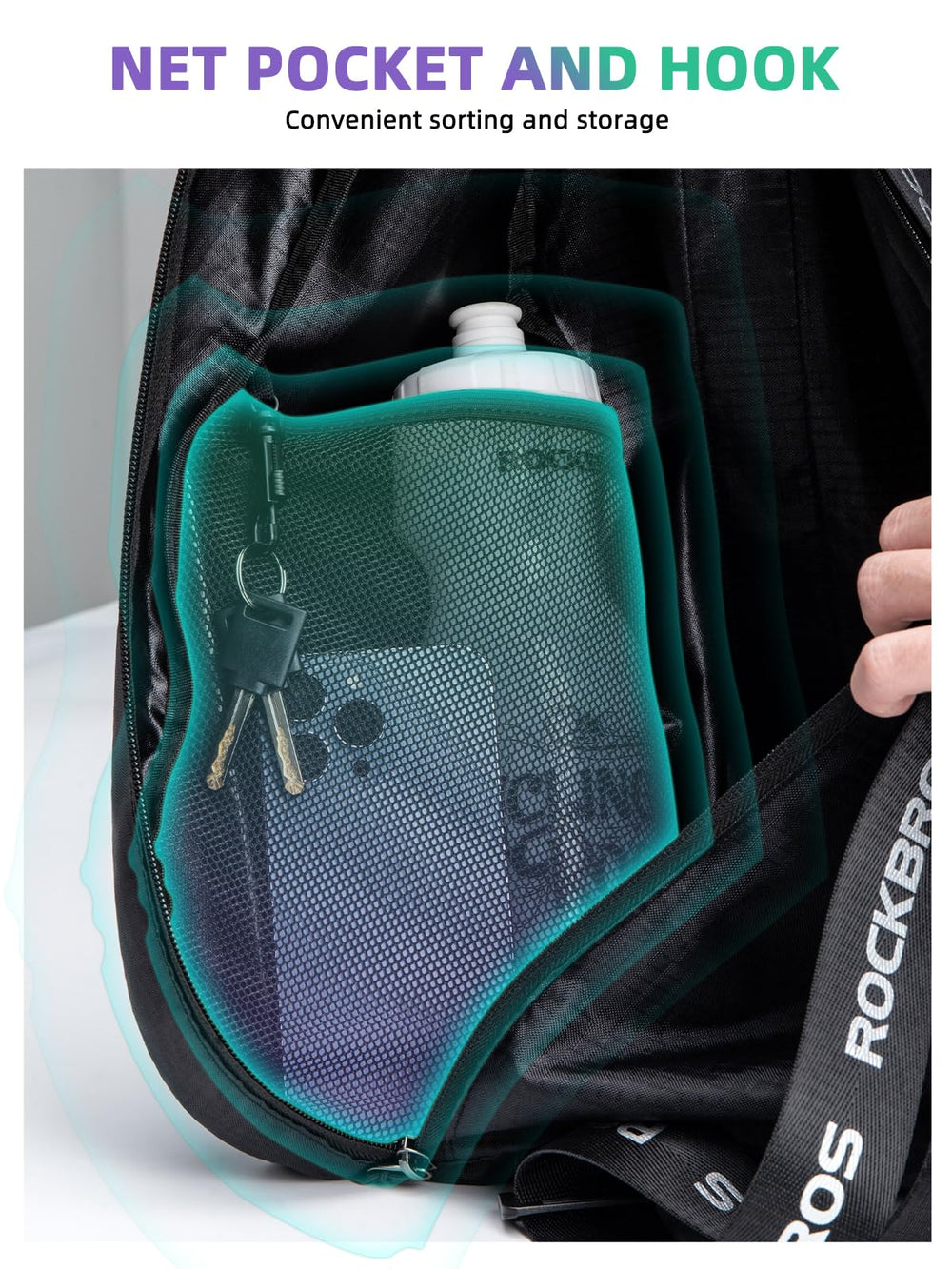 ROCKBROS reflective stripe close-up improving rider visibility in low light